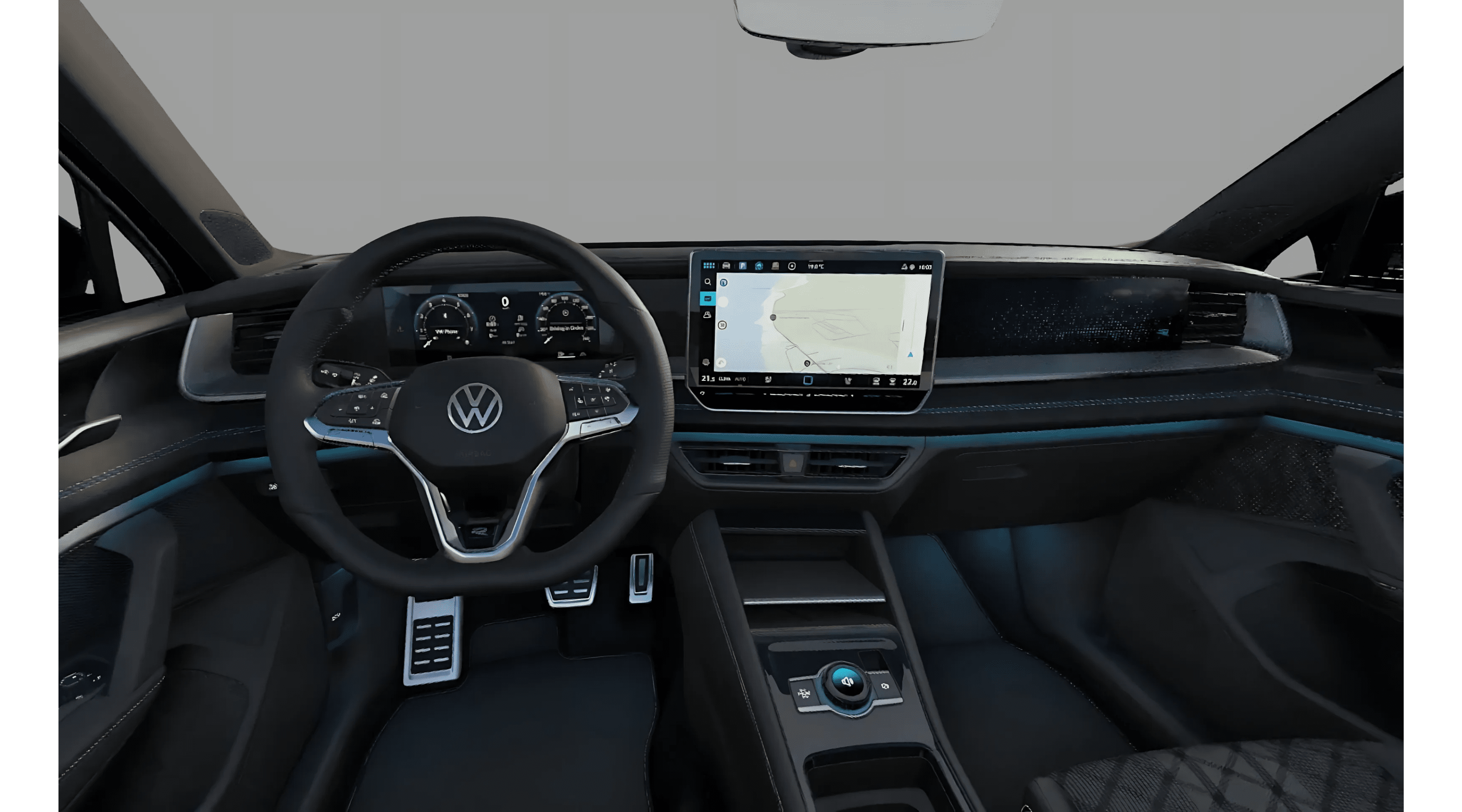 Ansicht des Armaturenbretts eines Volkswagen Tayron