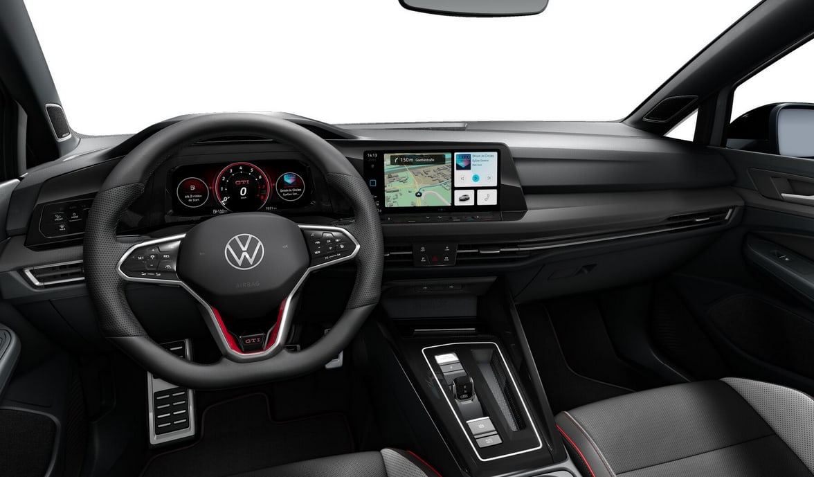 Ansicht des Armaturenbretts eines Volkswagen Golf