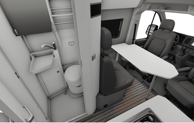 Detailansicht der Mittelkonsole eines Volkswagen Grand California