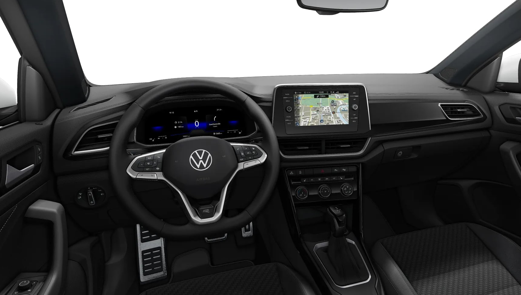 Ansicht des Armaturenbretts eines Volkswagen T-Roc