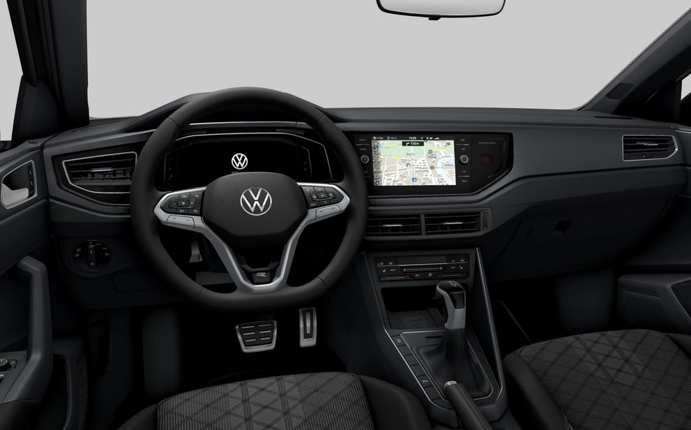 Ansicht des Armaturenbretts eines Volkswagen Taigo