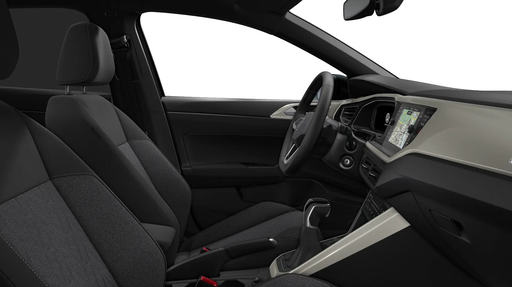 Ansicht der Frontsitze eines Volkswagen Taigo