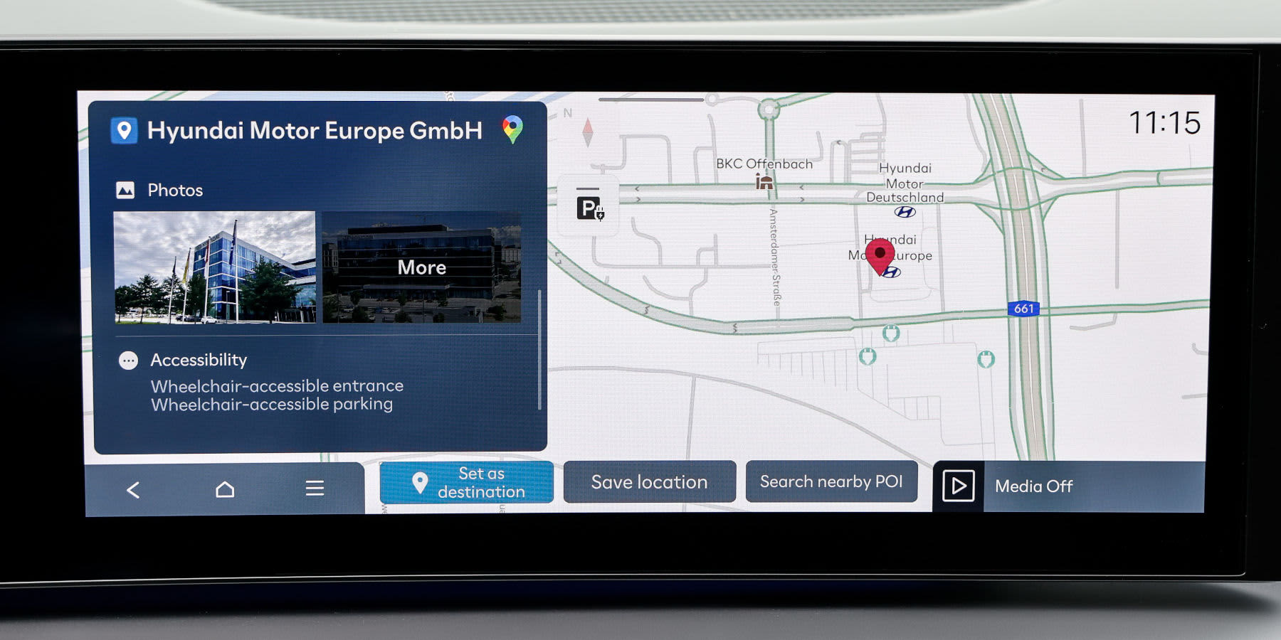Display Infotainment Hyundai Ioniq 9 - Google Maps Anzeige zu sehen