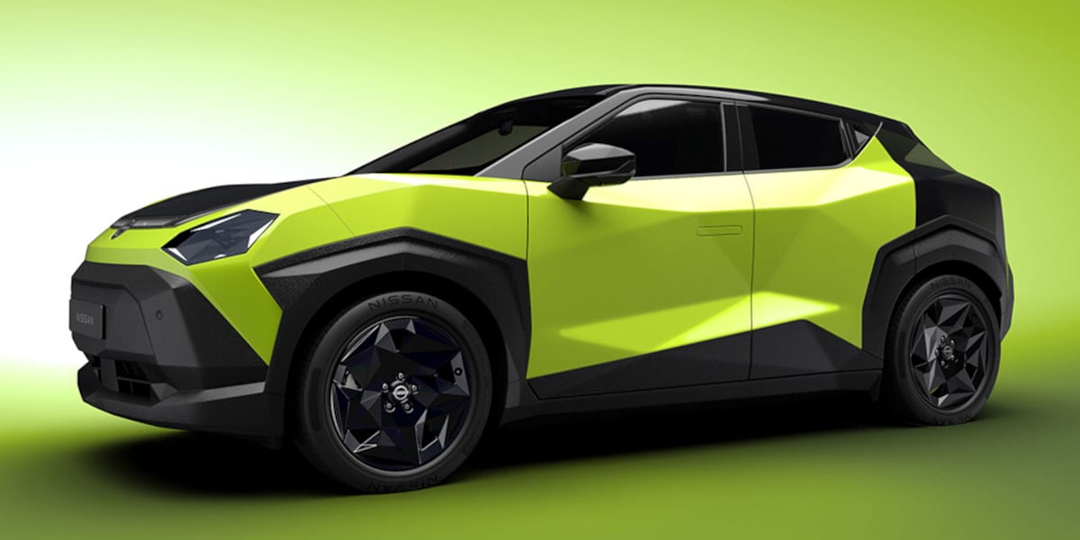 Gelber Nissan Juke in der Seitenansicht