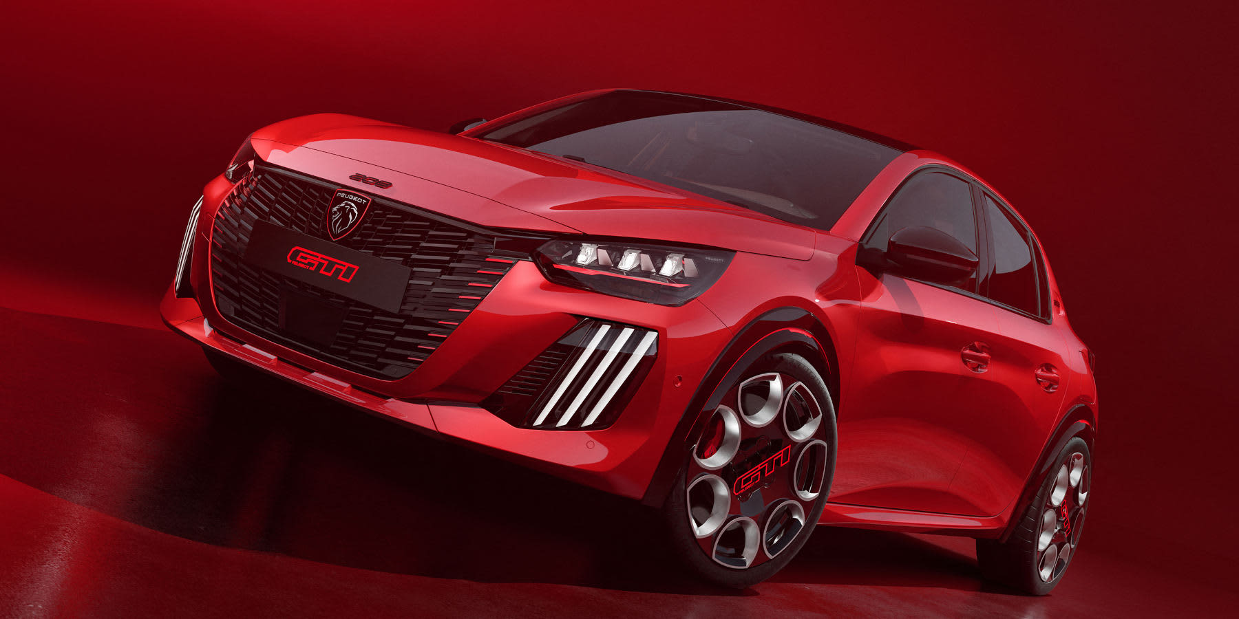 Peugeot E-208 GTi von vorne (KI-generiert)